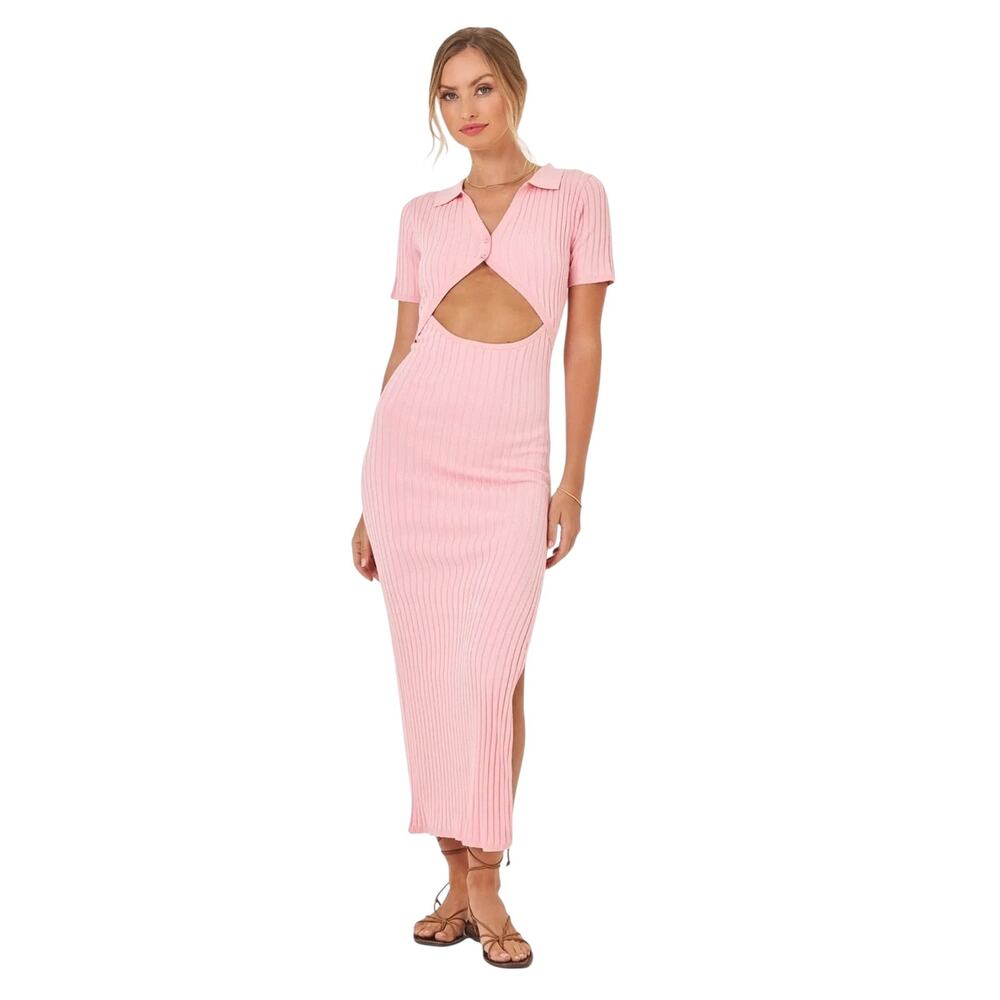 NWT! L*Space Lena Cutout Collared Bodycon Maxi Dress - Size Large - Picture 3 of 9